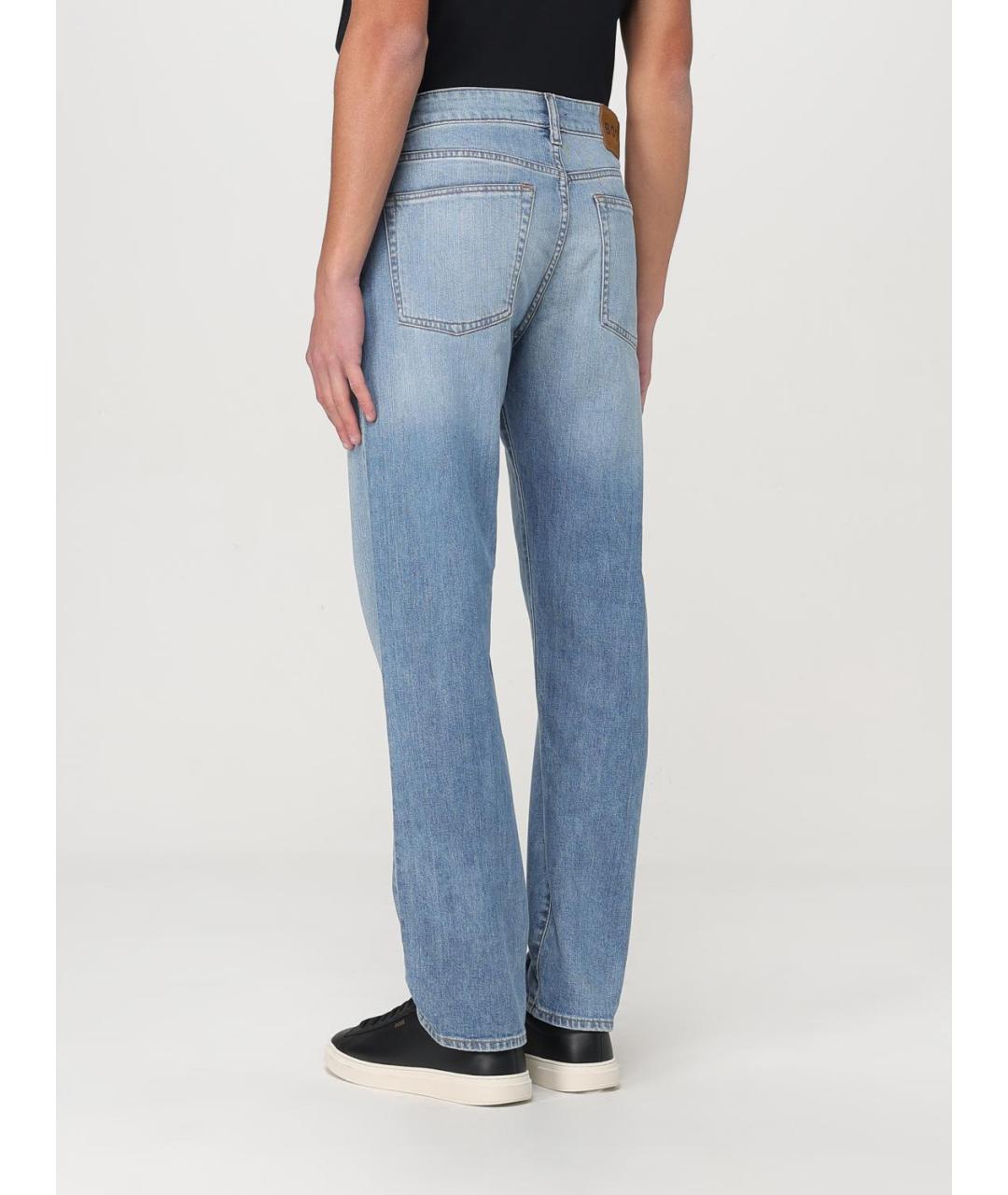 HUGO BOSS Голубые хлопковые прямые джинсы, фото 2