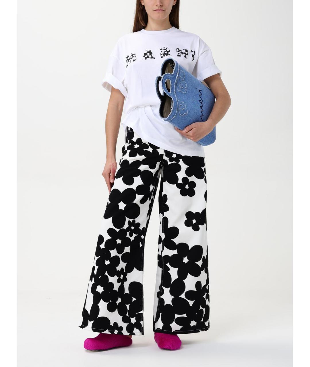 MARNI Мульти хлопковые прямые брюки, фото 3