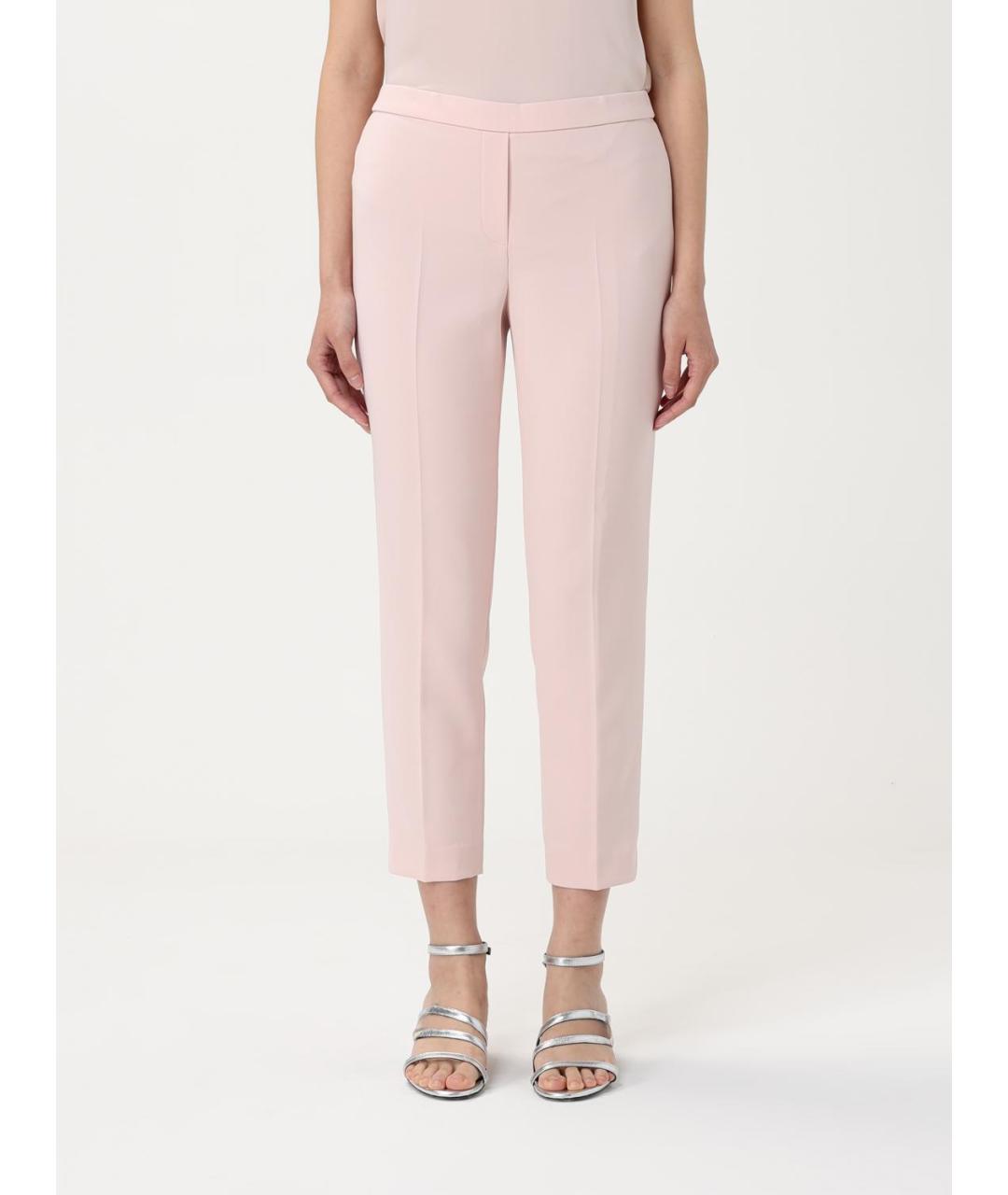 THEORY Розовые ацетатные прямые брюки, фото 5