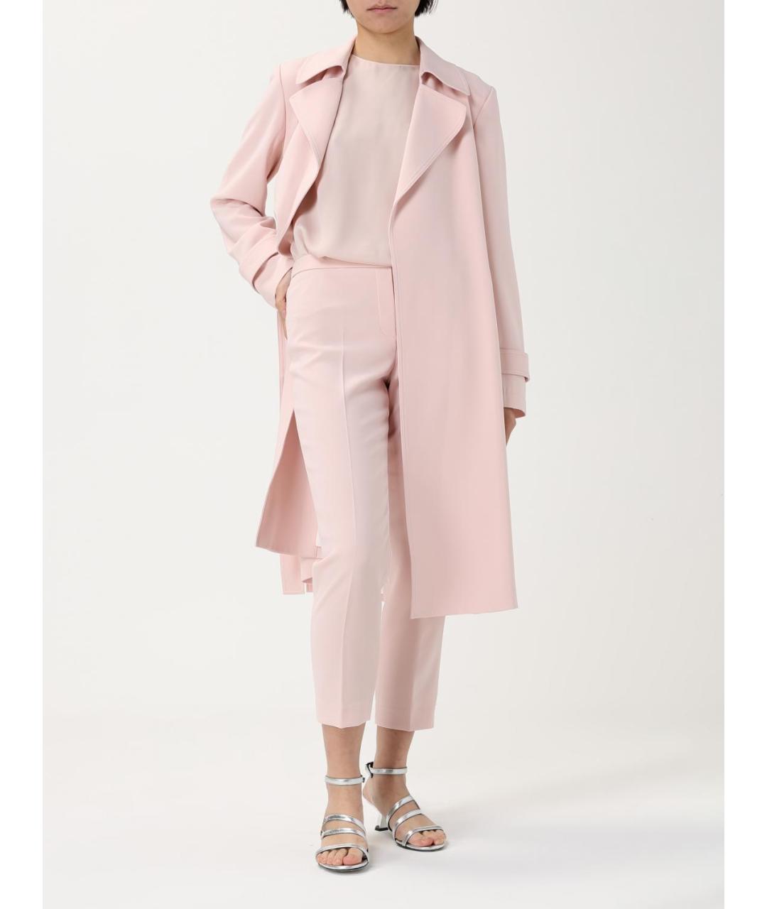 THEORY Розовые ацетатные прямые брюки, фото 2