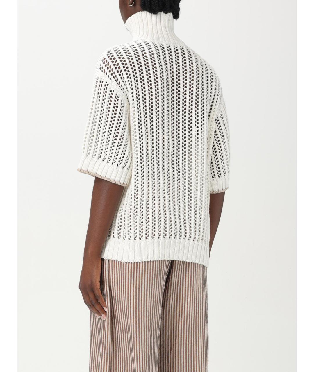 BRUNELLO CUCINELLI Бежевый хлопковый джемпер / свитер, фото 3