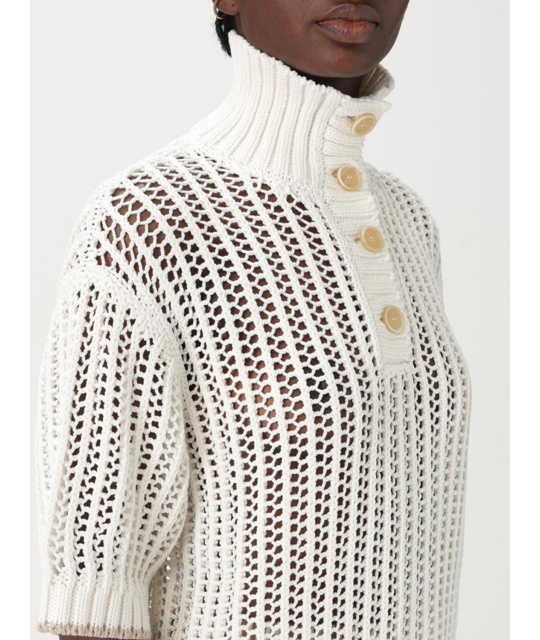 BRUNELLO CUCINELLI Бежевый хлопковый джемпер / свитер, фото 5