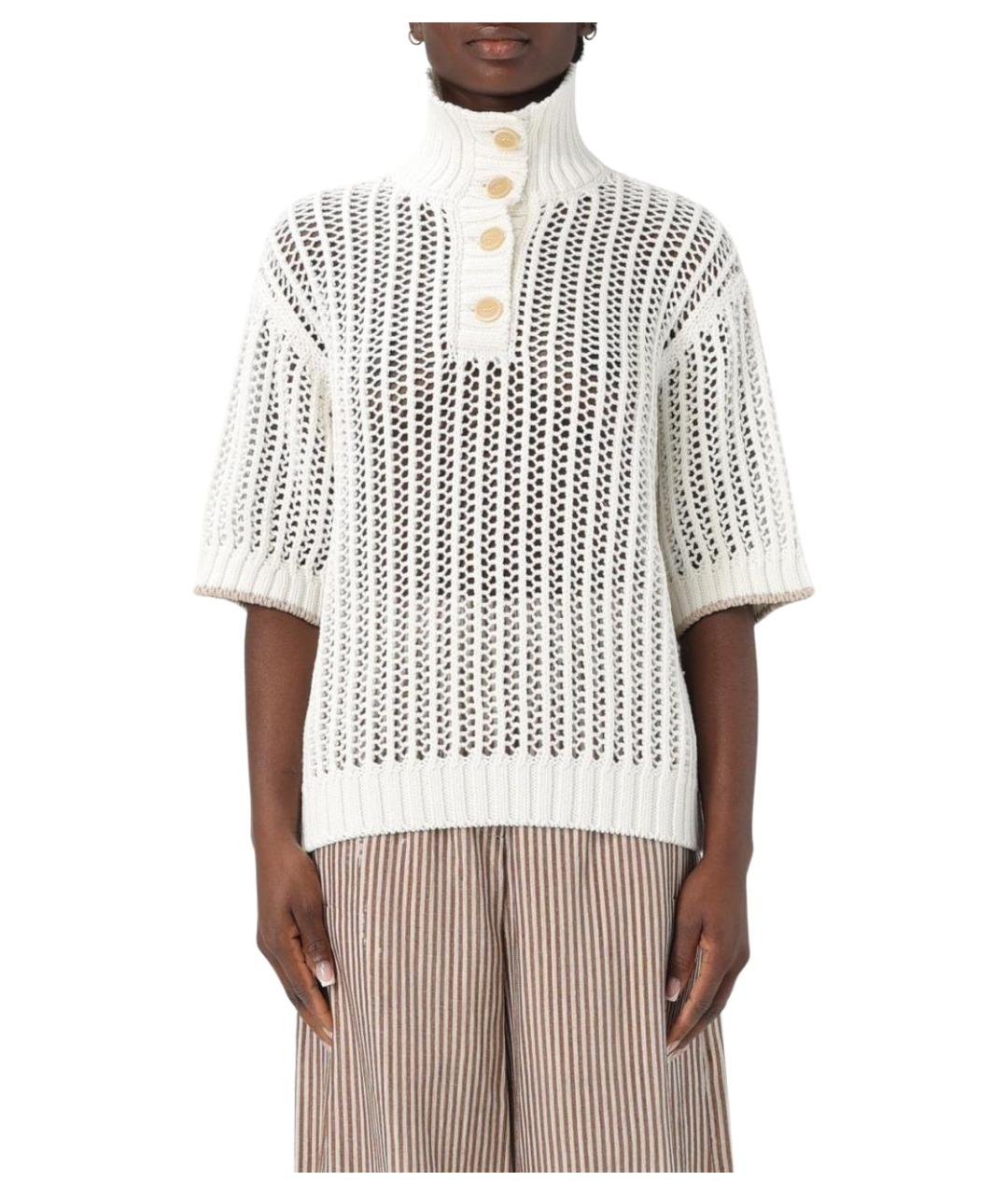 BRUNELLO CUCINELLI Бежевый хлопковый джемпер / свитер, фото 1