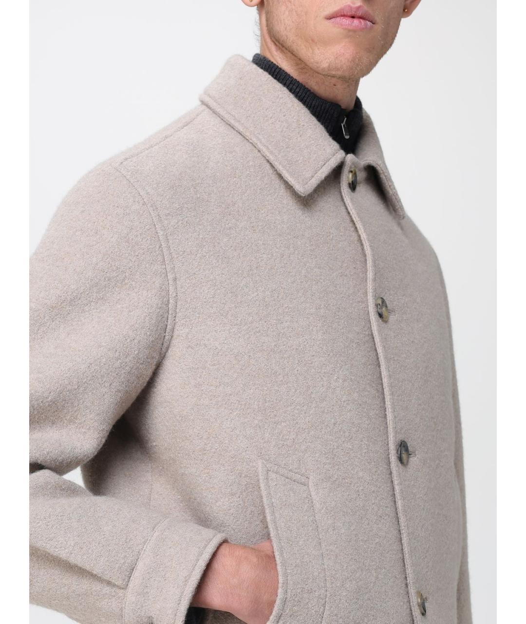 AGNONA Бежевое шерстяное пальто, фото 5