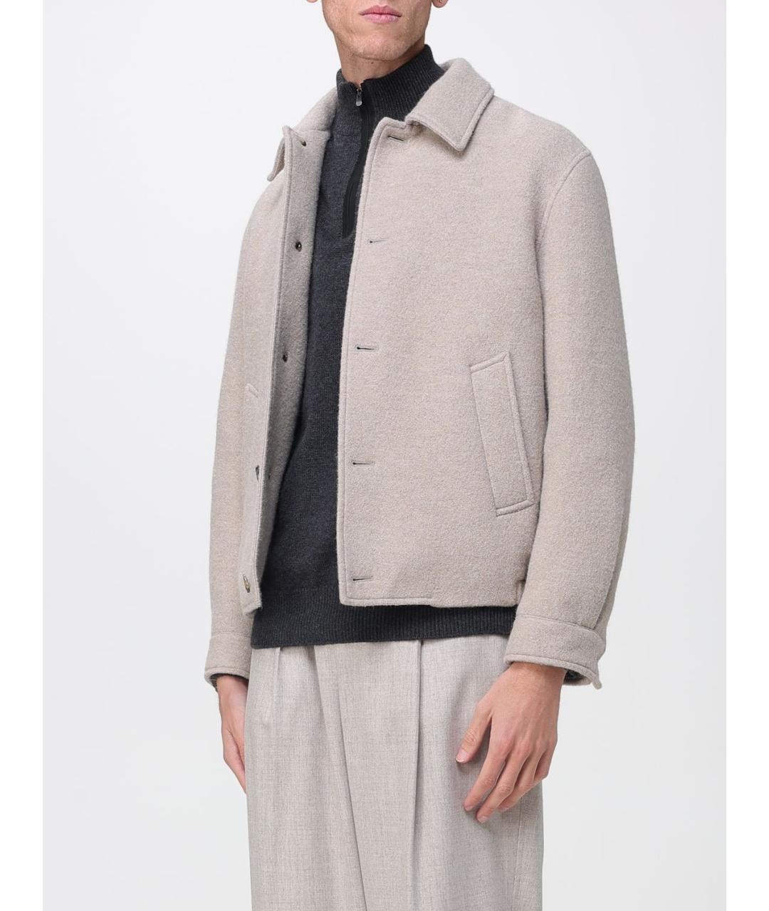 AGNONA Бежевое шерстяное пальто, фото 4