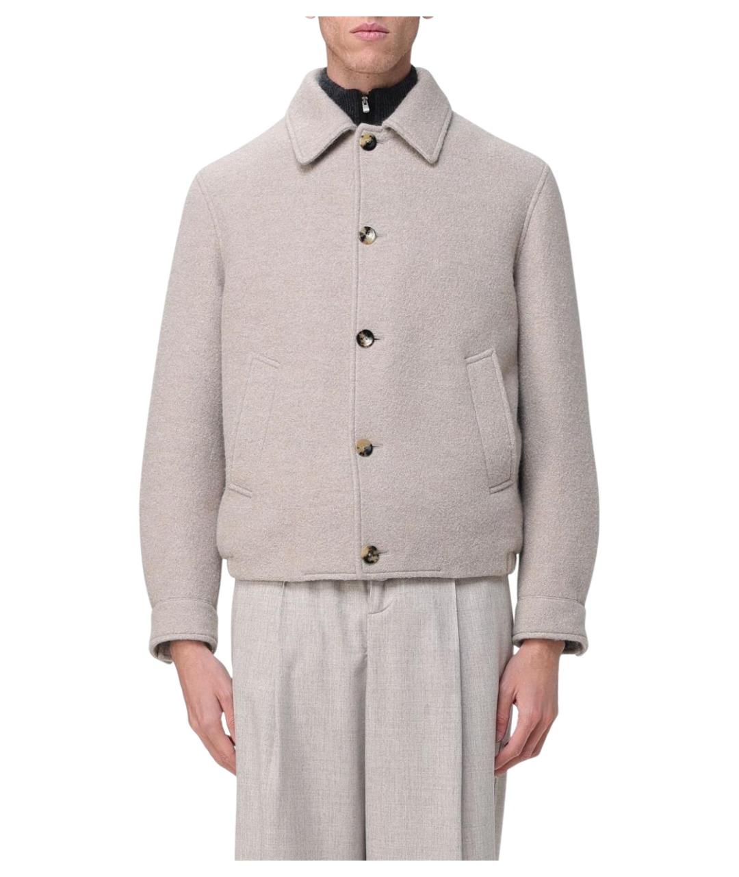 AGNONA Бежевое шерстяное пальто, фото 1