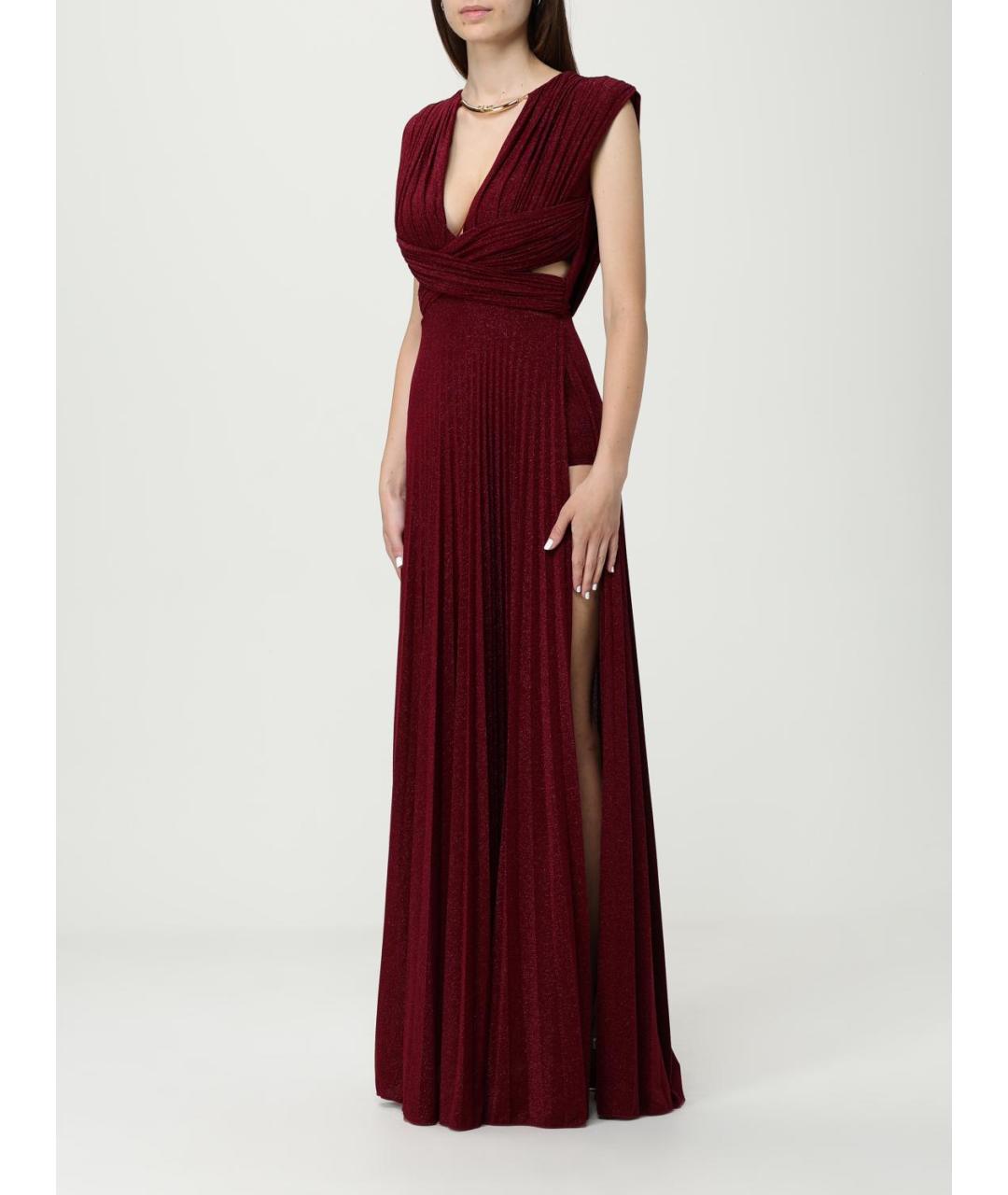 ELISABETTA FRANCHI Красное вискозное вечернее платье, фото 3