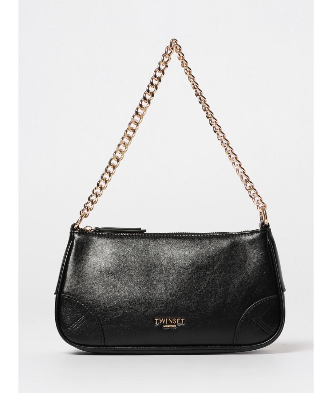 TWIN-SET Черная сумка через плечо из искусственной кожи, фото 4