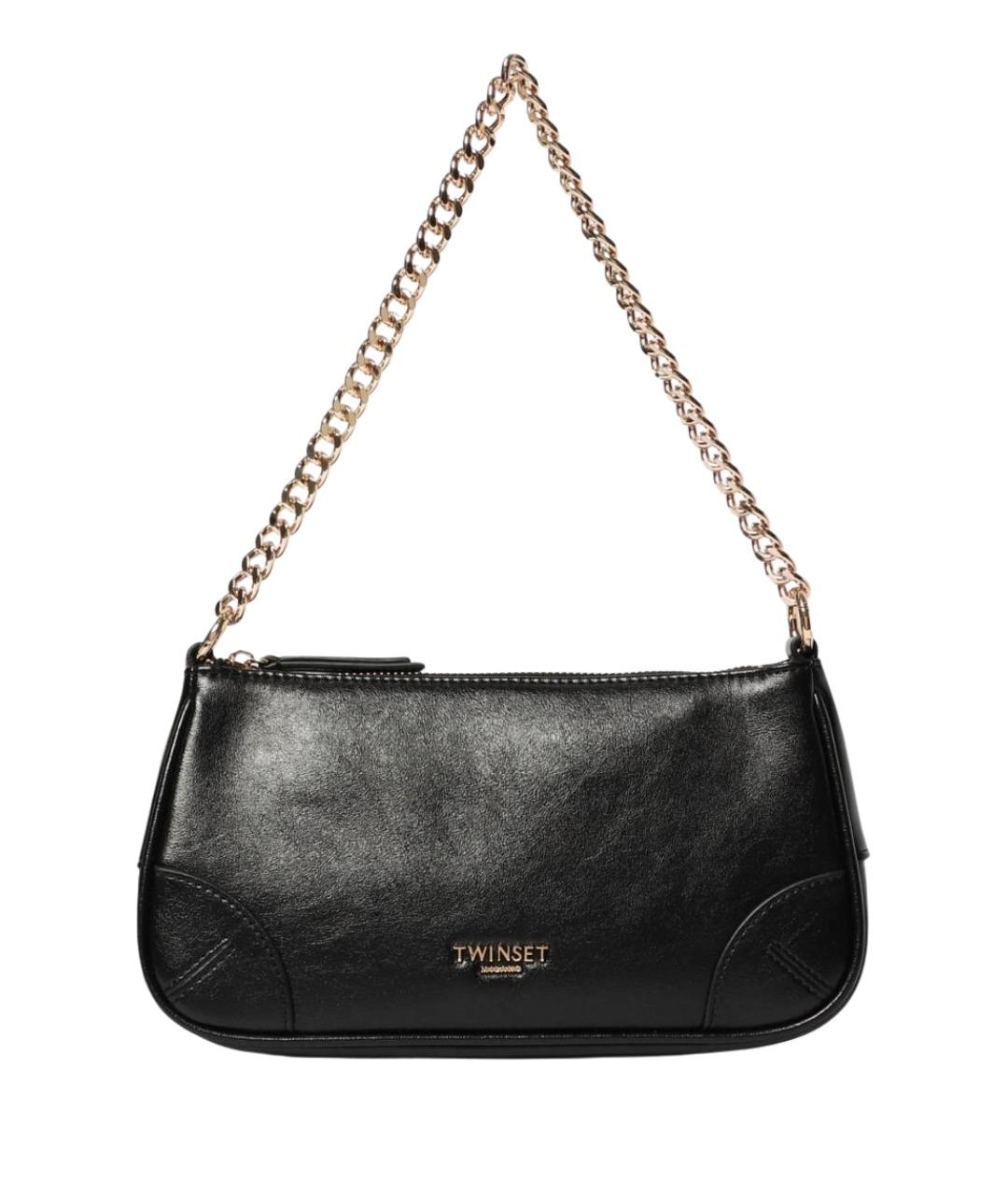 TWIN-SET Черная сумка через плечо из искусственной кожи, фото 1