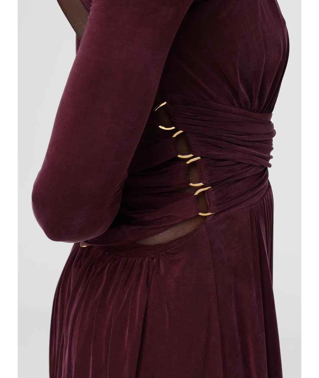 ELISABETTA FRANCHI Бордовое вечернее платье, фото 4