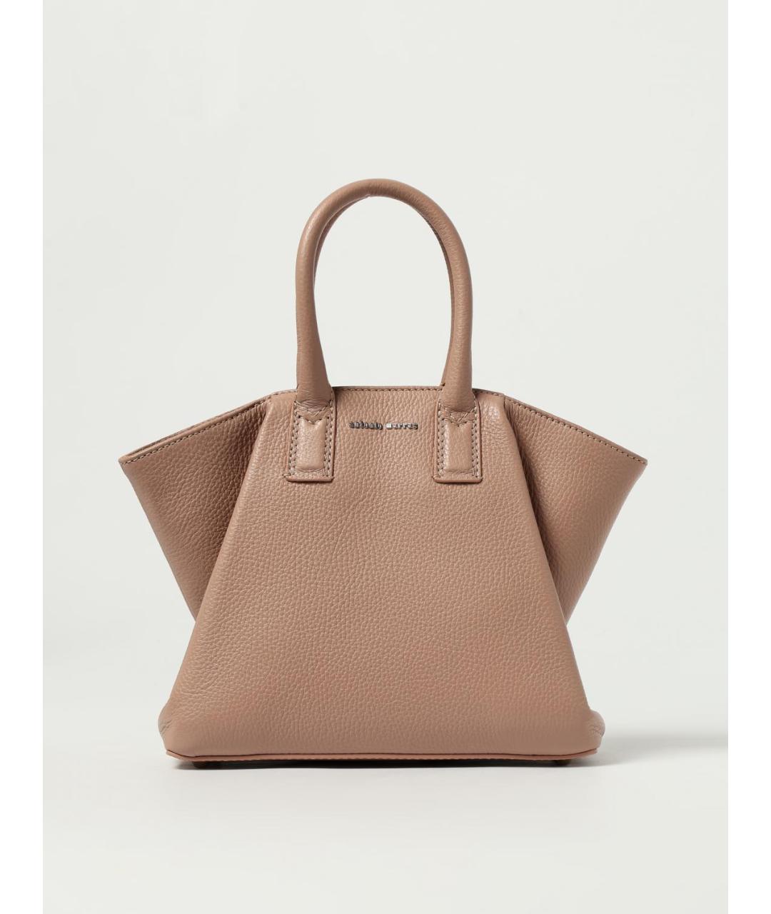 ANTONIO MARRAS Розовая кожаная сумка с короткими ручками, фото 6