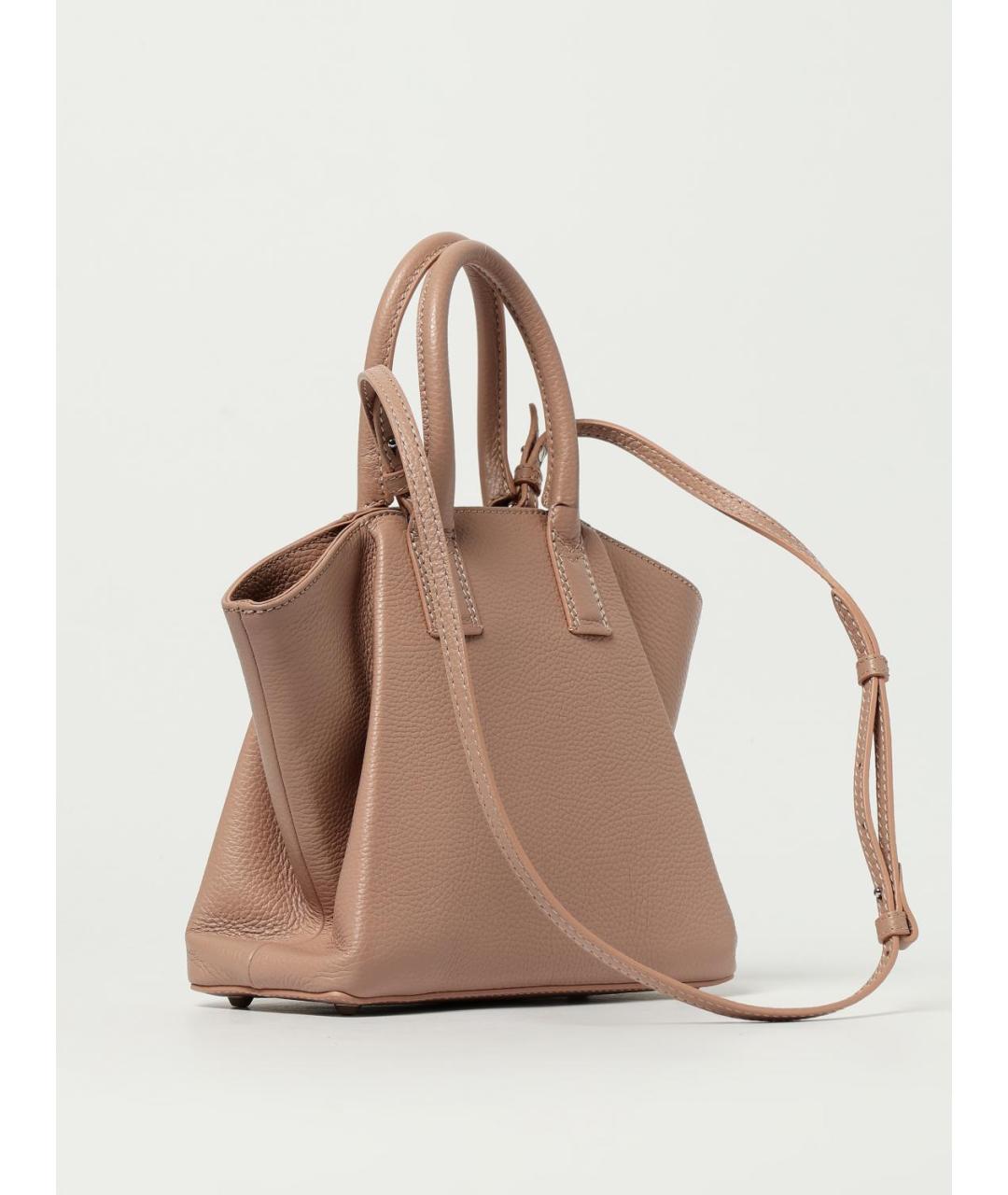 ANTONIO MARRAS Розовая кожаная сумка с короткими ручками, фото 3