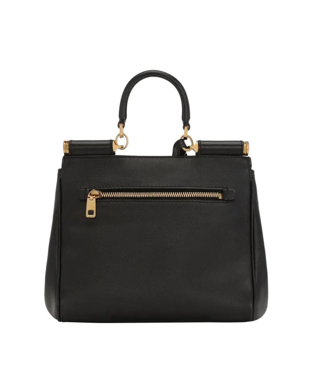 DOLCE&GABBANA Черная кожаная сумка с короткими ручками, фото 2