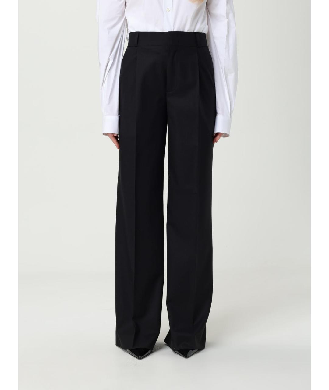 MOSCHINO Черные шерстяные прямые брюки, фото 6
