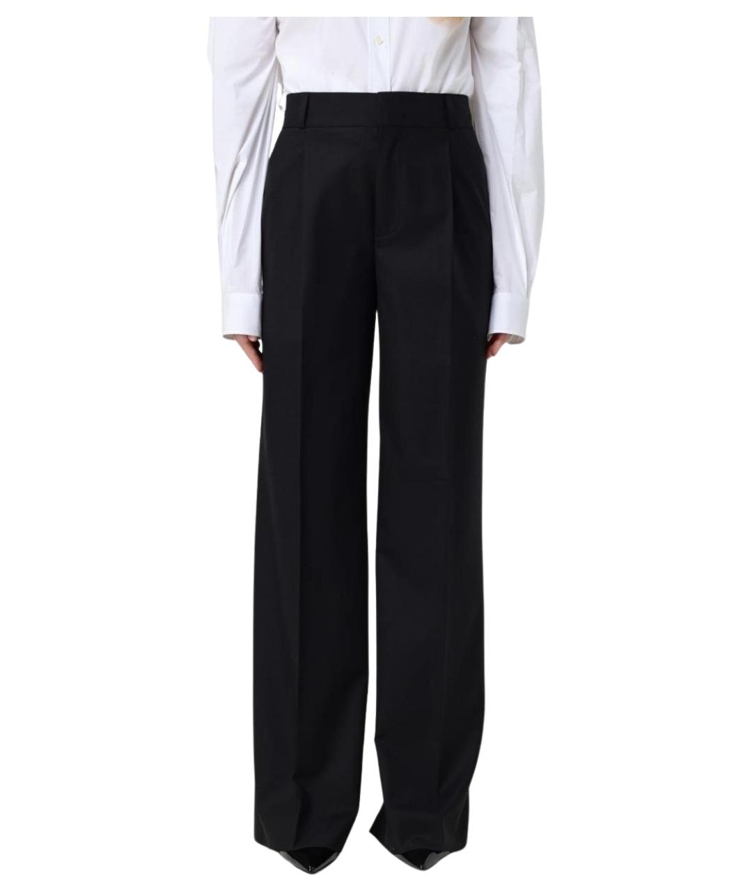 MOSCHINO Черные шерстяные прямые брюки, фото 1