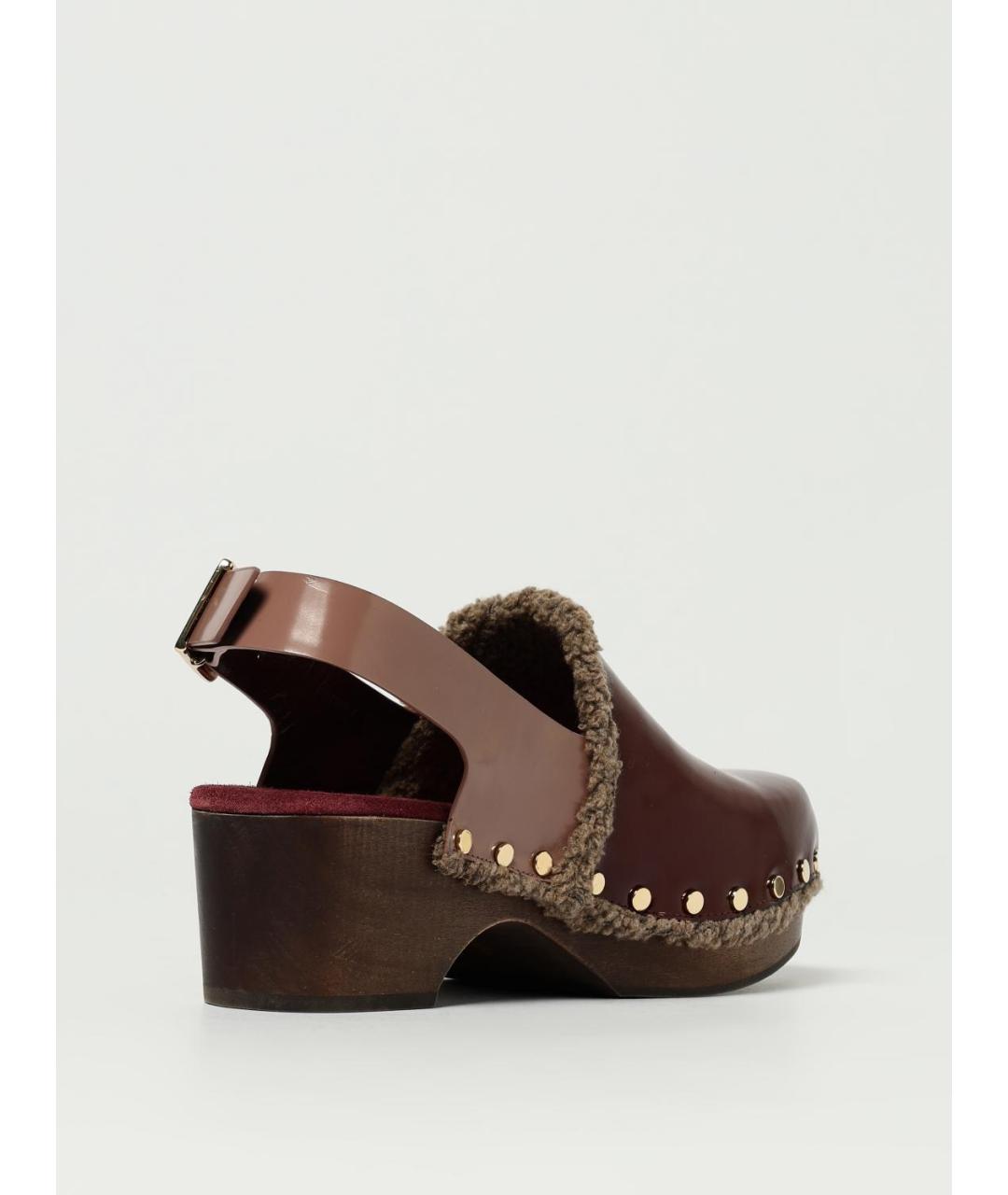 ANTONIO MARRAS Бордовые кожаные мюли, фото 3