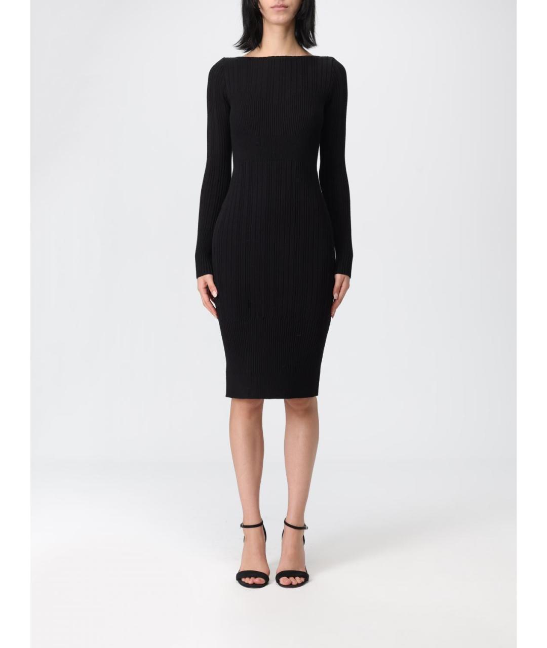 TWIN-SET Черное вискозное платье, фото 2