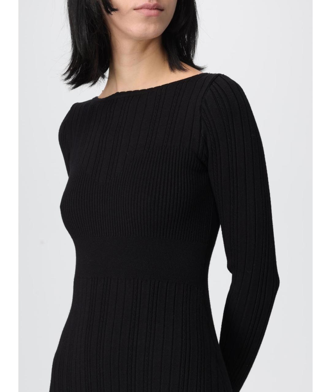 TWIN-SET Черное вискозное платье, фото 4