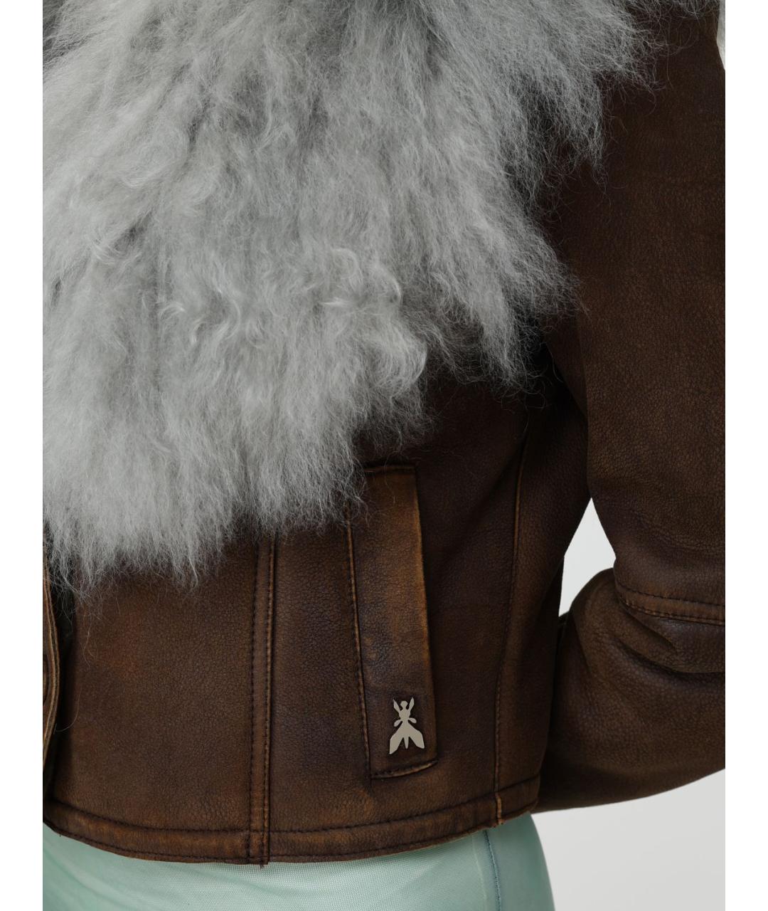 PATRIZIA PEPE Коричневая кожаная куртка, фото 5