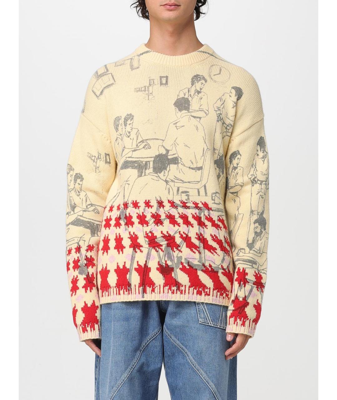 J.W.ANDERSON Бежевый шерстяной джемпер / свитер, фото 6