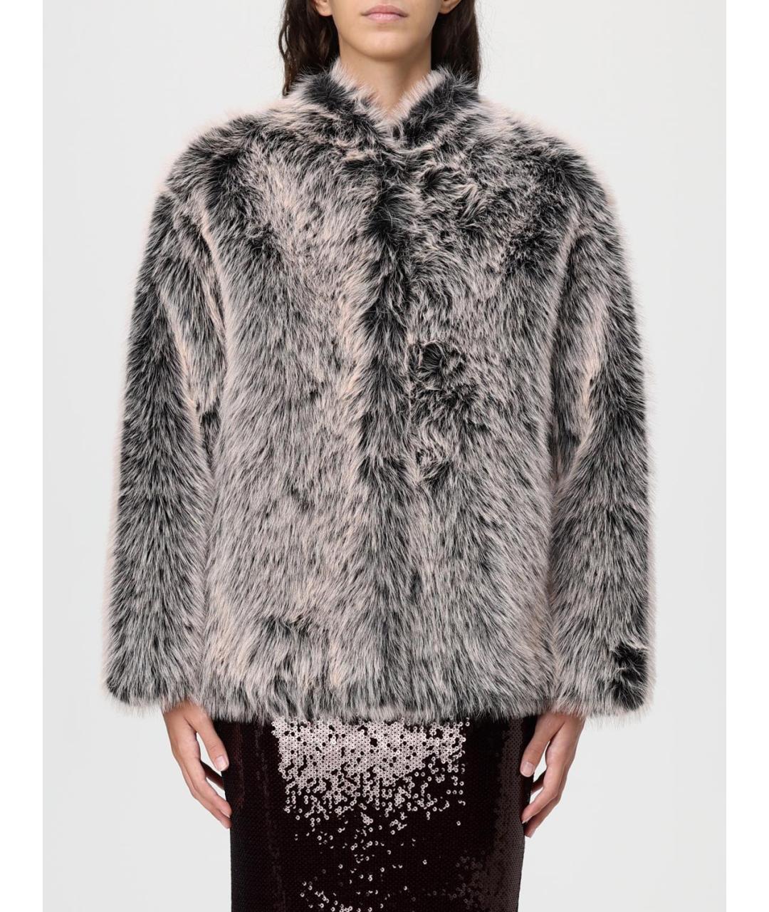 PATRIZIA PEPE Бежевая полиэстеровая шуба, фото 2