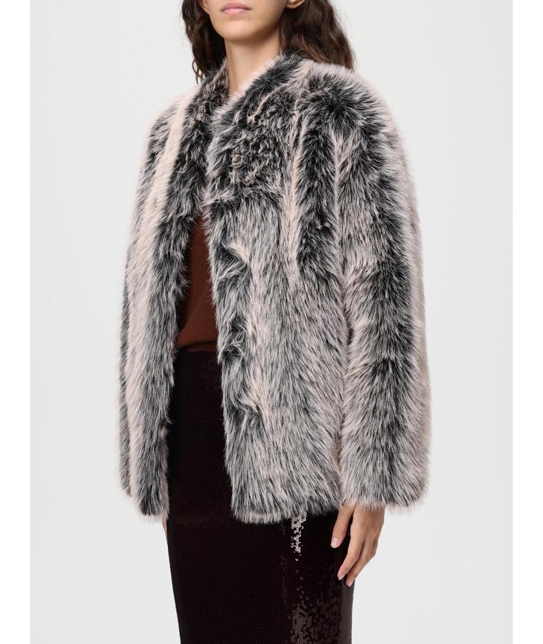 PATRIZIA PEPE Бежевая полиэстеровая шуба, фото 5