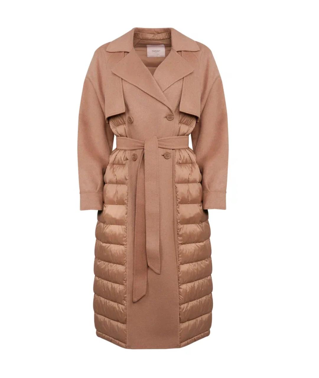 TWIN-SET Бежевое пальто, фото 1