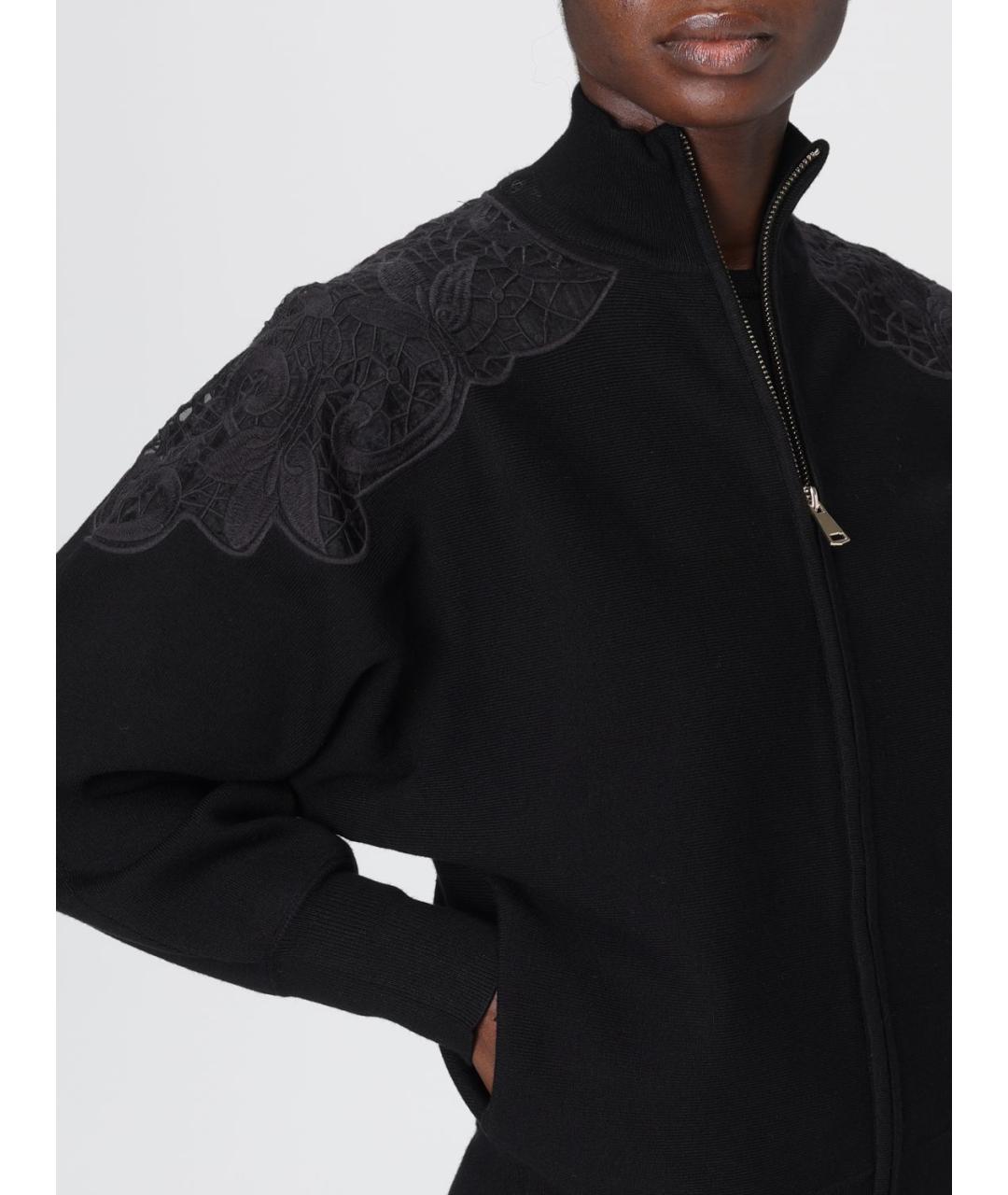 TWIN-SET Черный вискозный кардиган, фото 4