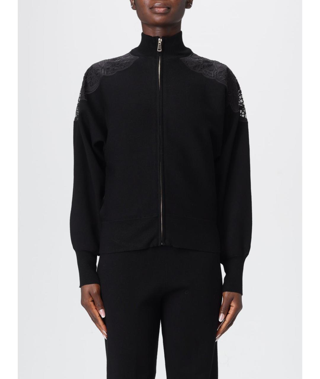 TWIN-SET Черный вискозный кардиган, фото 5