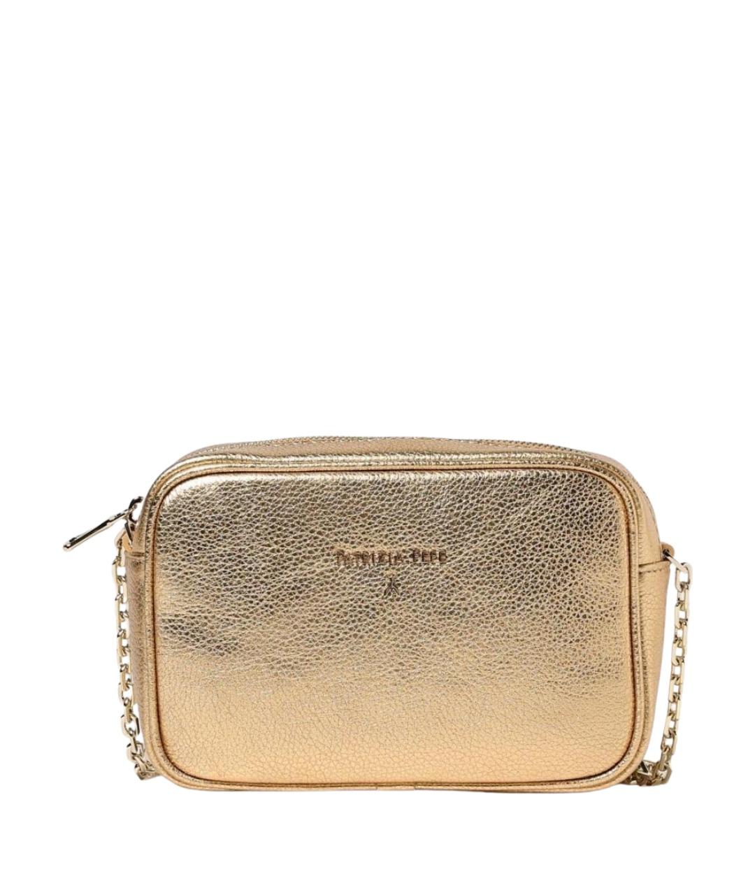 PATRIZIA PEPE Золотая кожаная сумка через плечо, фото 1