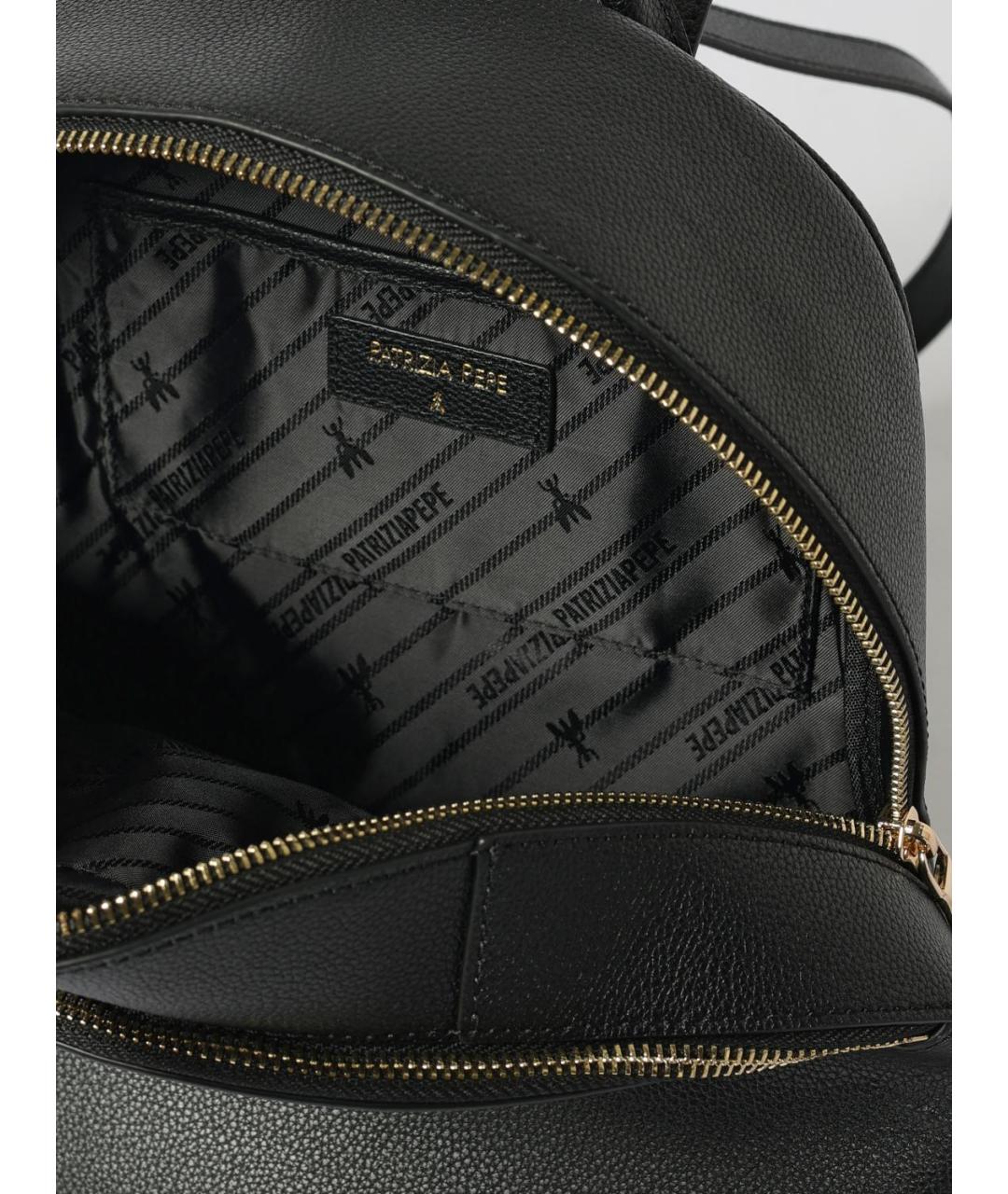 PATRIZIA PEPE Черный кожаный рюкзак, фото 4