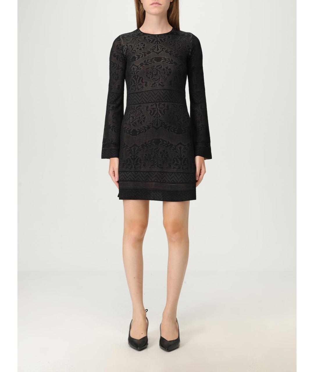 TWIN-SET Черное вискозное платье, фото 4