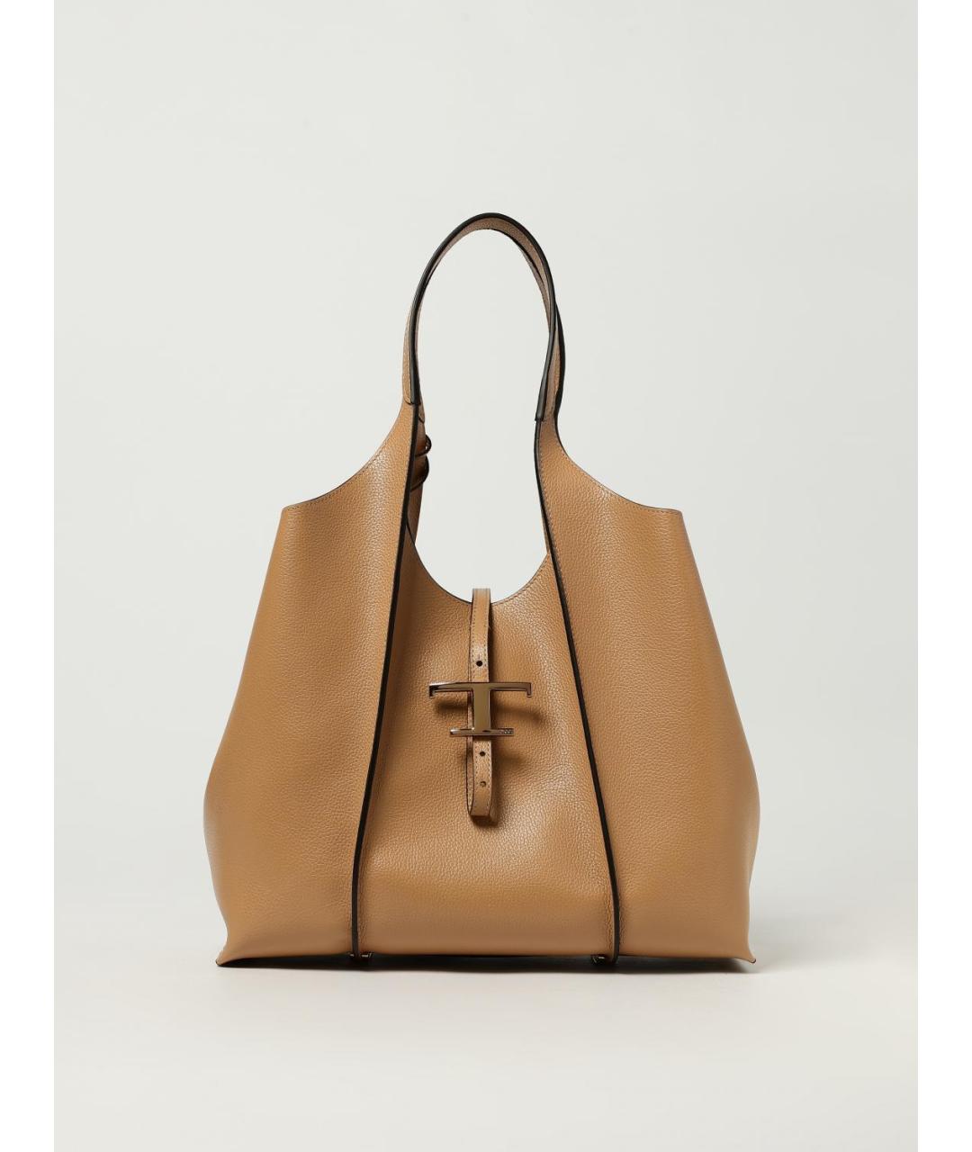 TOD'S Бежевая кожаная сумка тоут, фото 5