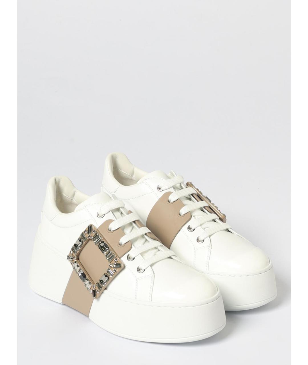 ROGER VIVIER Белые кожаные кроссовки, фото 2