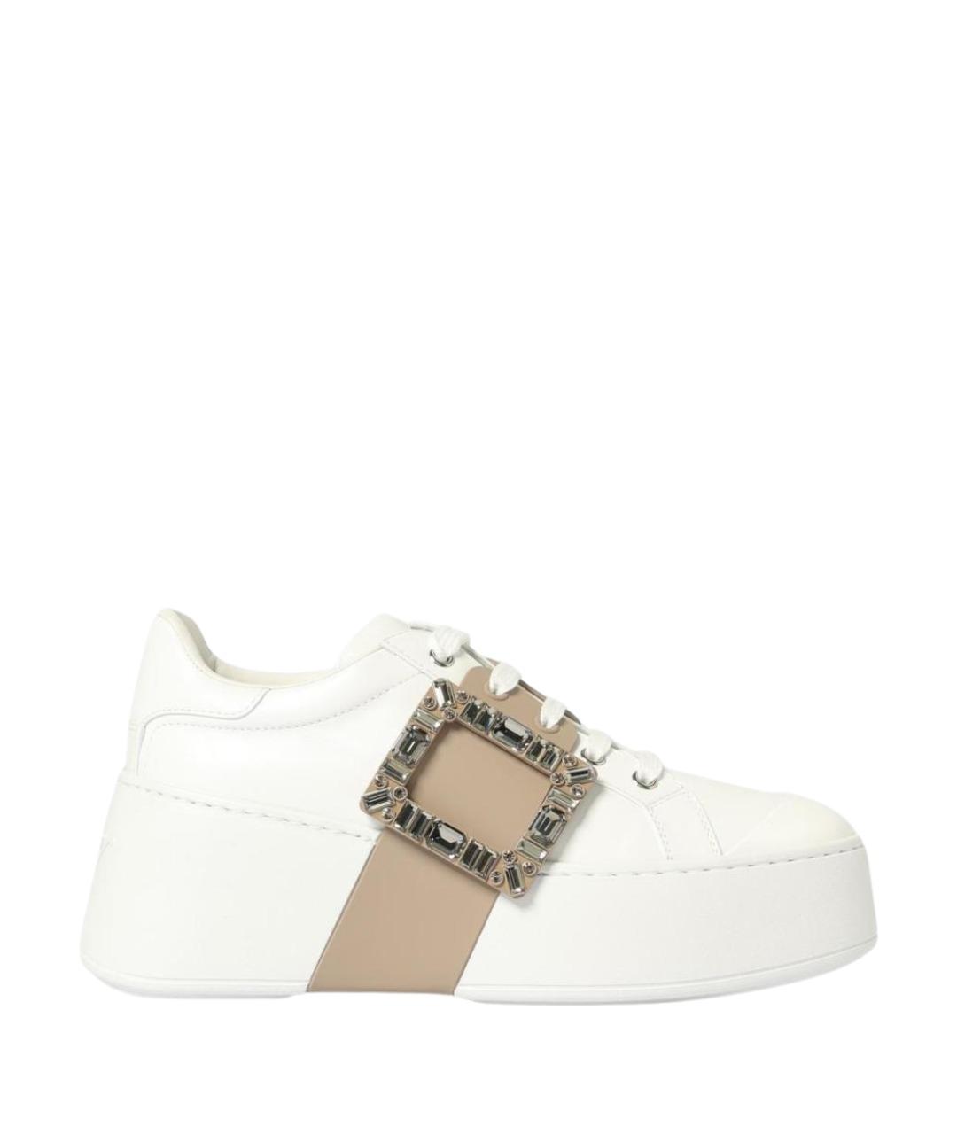 ROGER VIVIER Белые кожаные кроссовки, фото 1