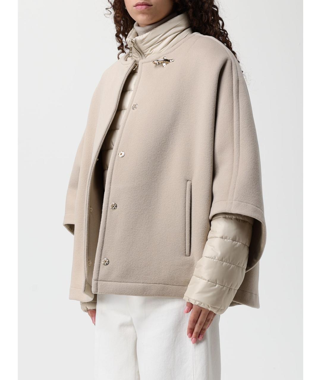 FAY Бежевое шерстяное пальто, фото 4