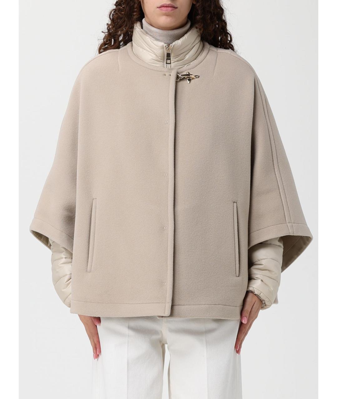 FAY Бежевое шерстяное пальто, фото 2