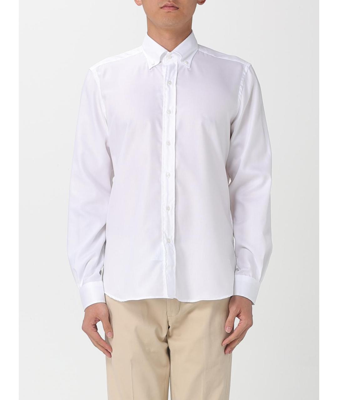 FAY Белая хлопковая кэжуал рубашка, фото 4
