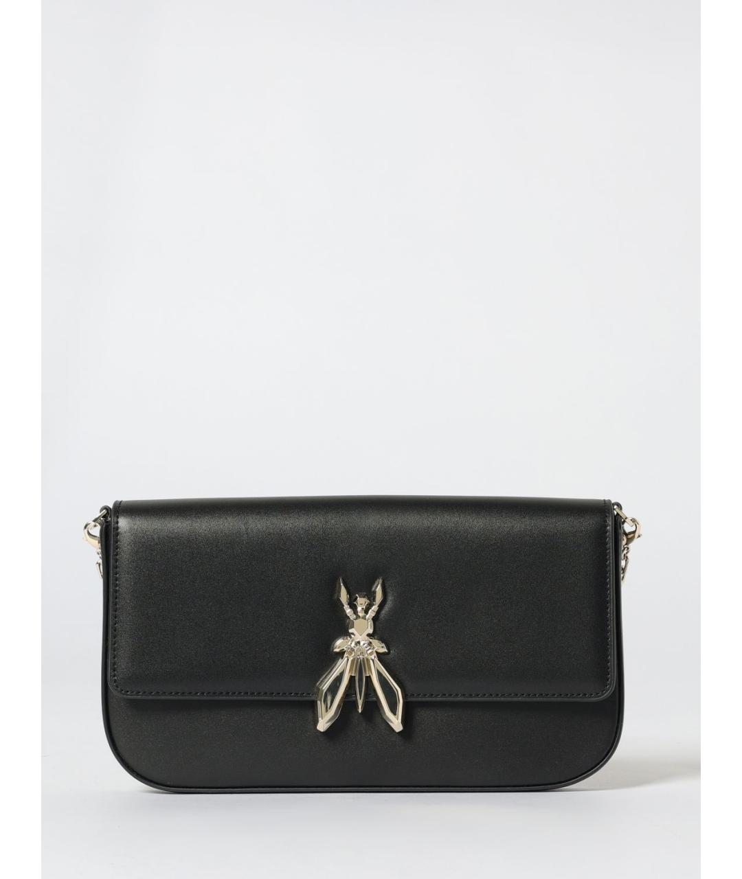 PATRIZIA PEPE Черная кожаная сумка через плечо, фото 4