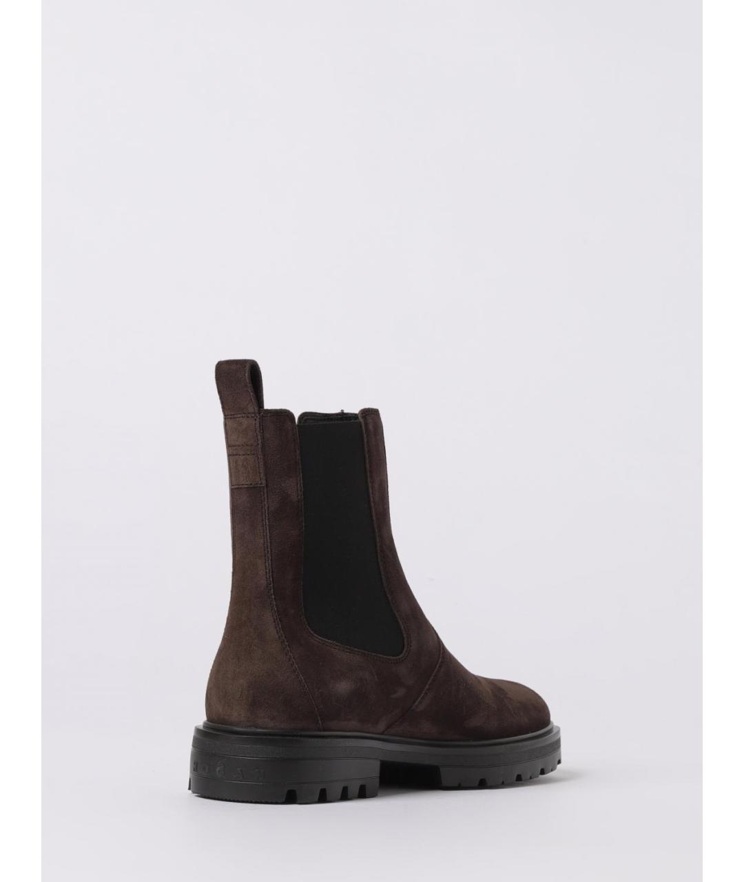 HOGAN Коричневые замшевые высокие ботинки, фото 3