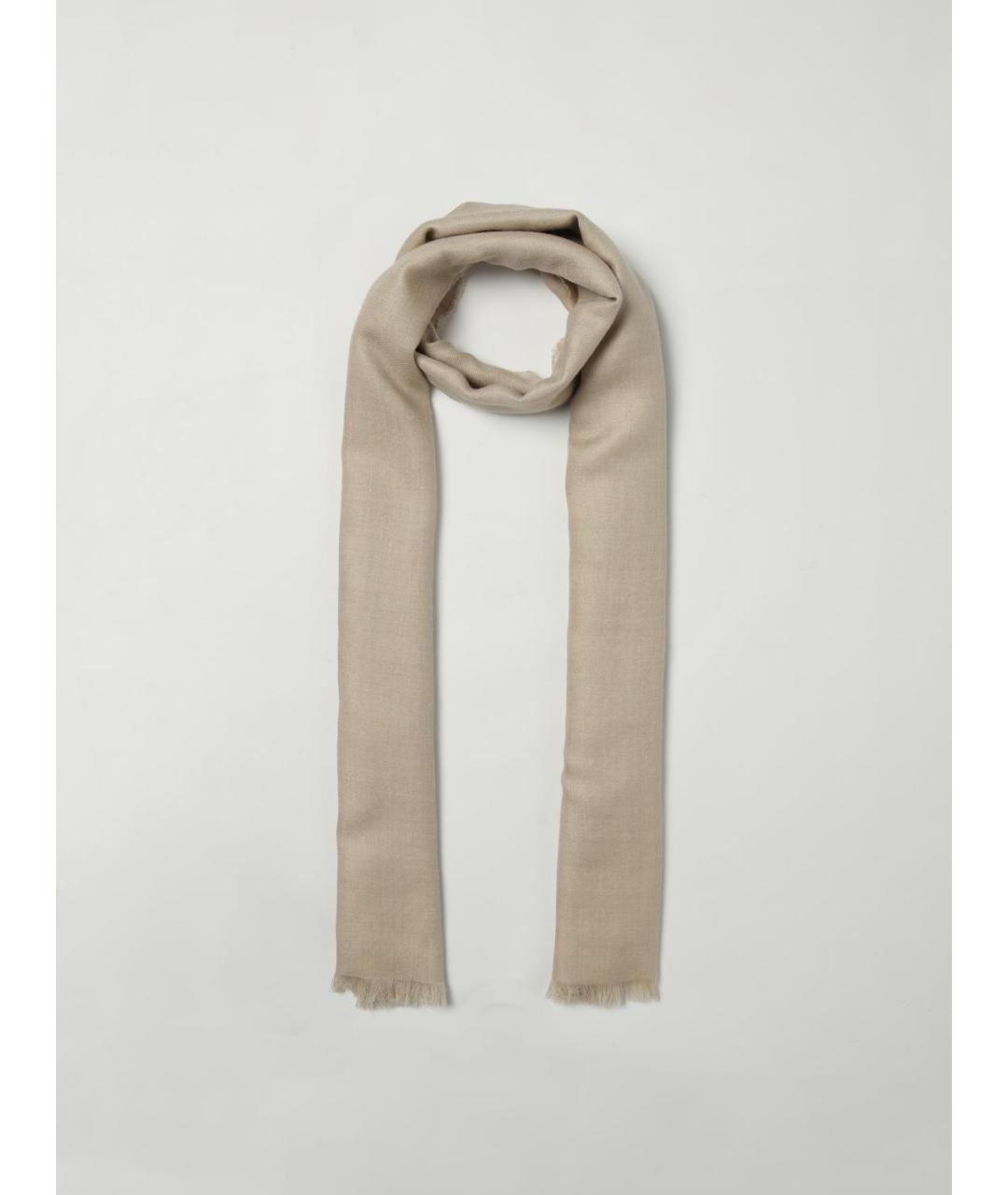 FAY Бежевый шелковый шарф, фото 2