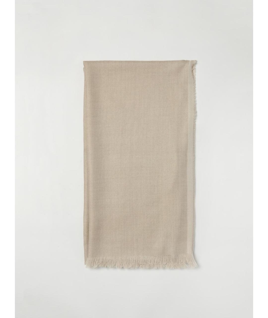 FAY Бежевый шелковый шарф, фото 4