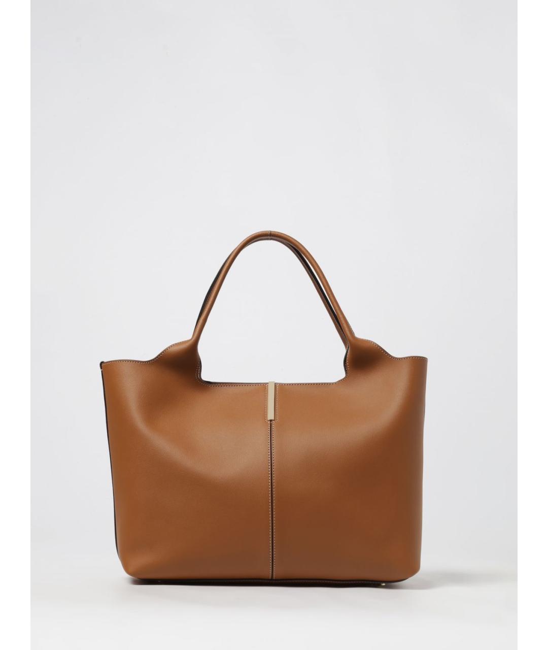 TOD'S Коричневая кожаная сумка тоут, фото 5