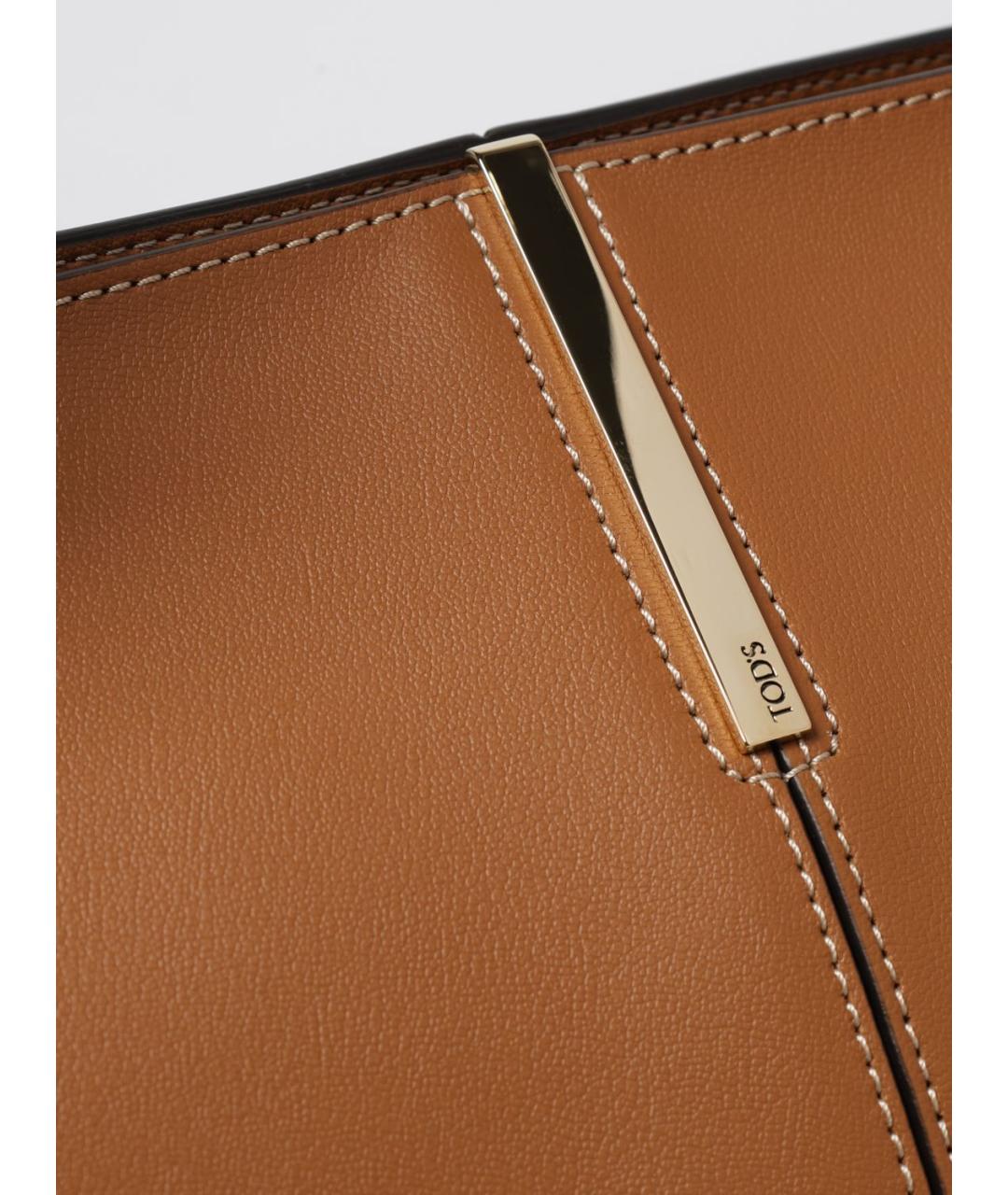 TOD'S Коричневая кожаная сумка тоут, фото 3
