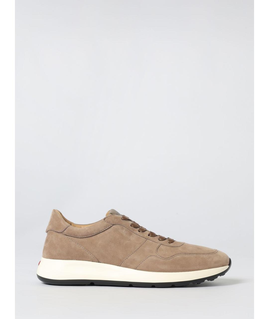 TOD'S Бежевые кожаные низкие кроссовки / кеды, фото 5