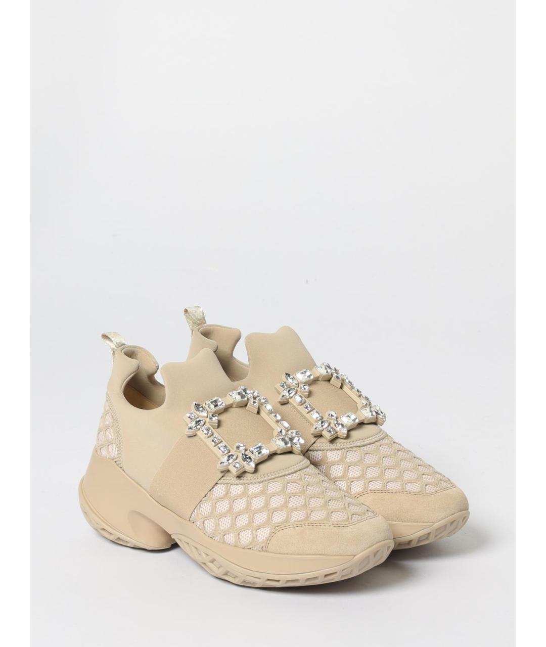 ROGER VIVIER Бежевые кожаные кроссовки, фото 2