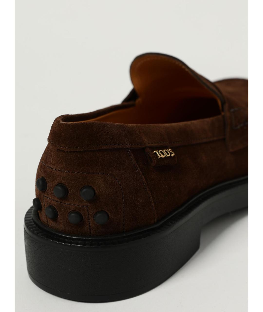 TOD'S Коричневые кожаные лоферы, фото 4