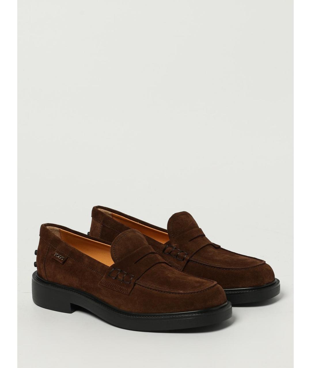 TOD'S Коричневые кожаные лоферы, фото 2