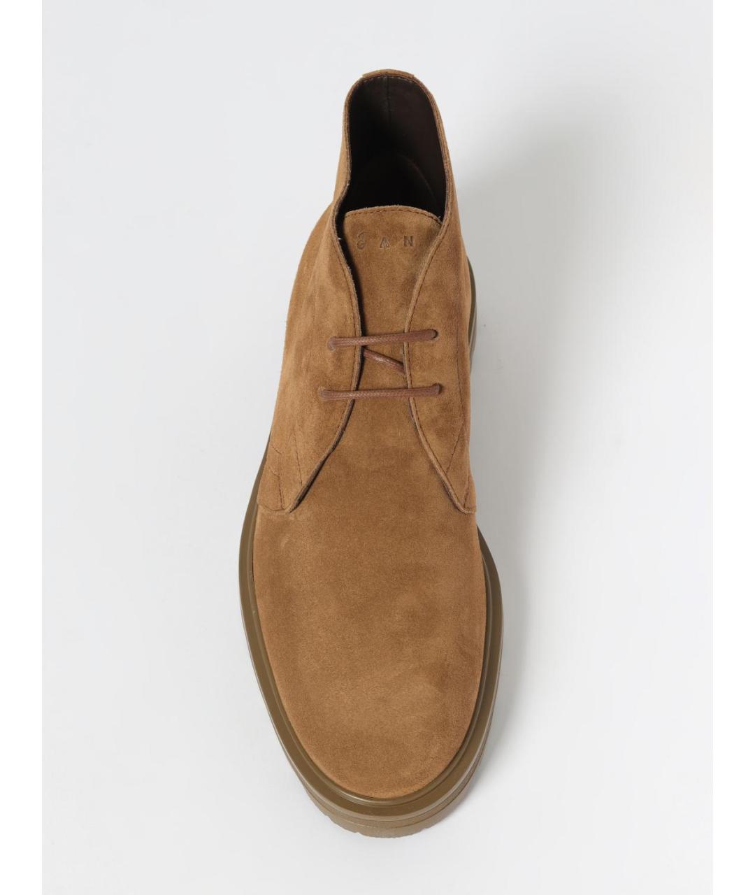 HOGAN Бежевые замшевые высокие ботинки, фото 4