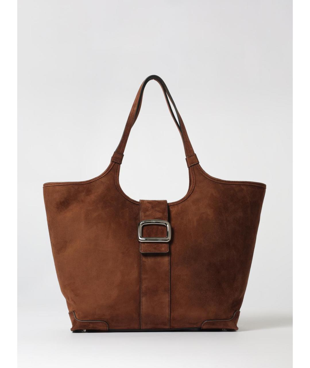 ROGER VIVIER Коричневая замшевая сумка тоут, фото 5